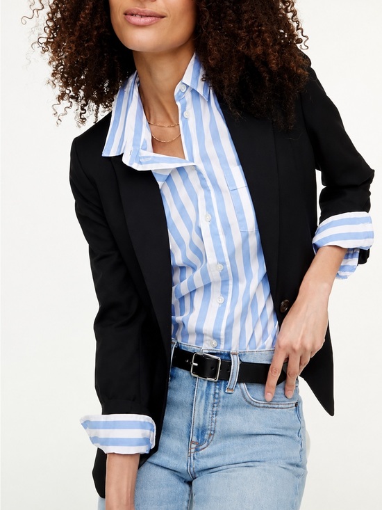 J. Crew Jackets & Blazers - J.Crew Factory One-Button Black Blazer Size 4 NWT Stretch Career Jacket